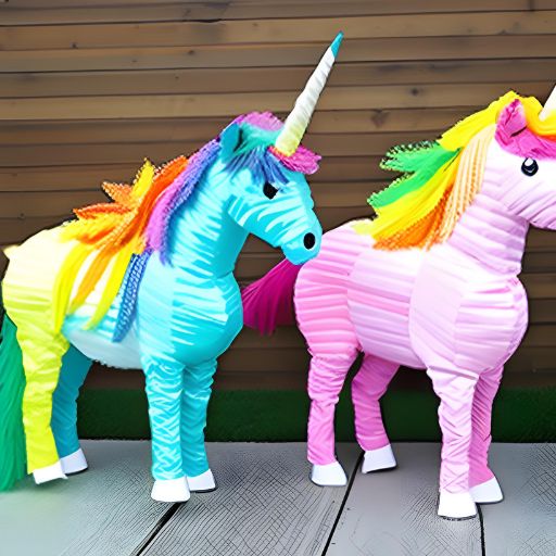 las pinatas de unicornio en verde y rosa son tendencia de moda en las fiestas